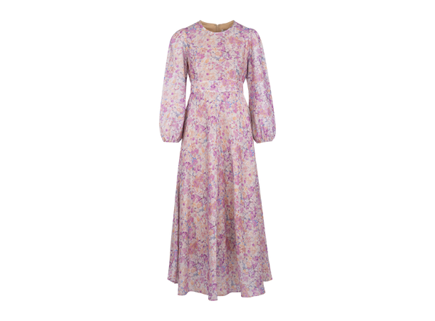 Adelle Dress Pink AOP S Silk print maxi dress 