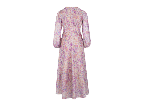 Adelle Dress Pink AOP S Silk print maxi dress 