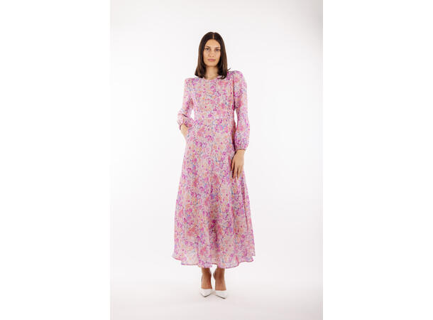 Adelle Dress Pink AOP S Silk print maxi dress 