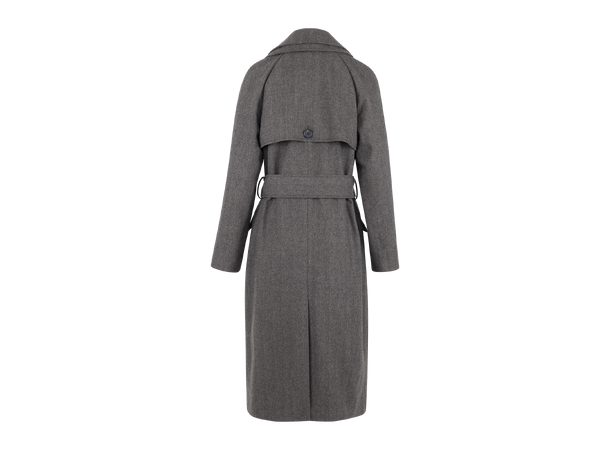Angelina Coat Dark brown XL Herringbone wool coat 