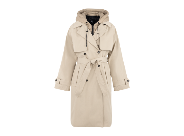 Eira Coat Silver Mink S Technical trench with removable hood Urban Pioneers AB