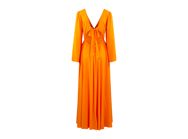 Florissa Dress Persimmon orange M Open back maxi dress 