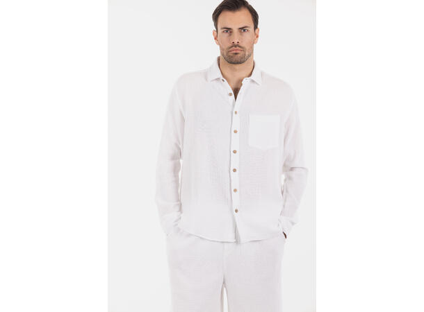 Keaton Shirt White S Cotton gauze shirt 