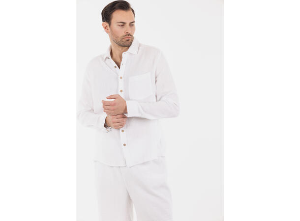 Keaton Shirt White S Cotton gauze shirt 