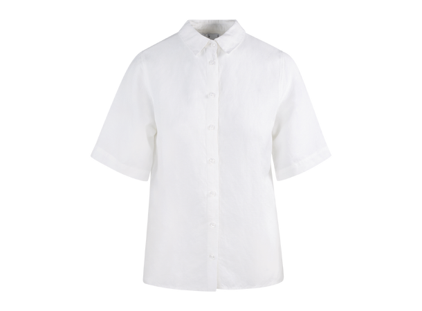 Liza SS Shirt White M Basic shortsleeve linen shirt 