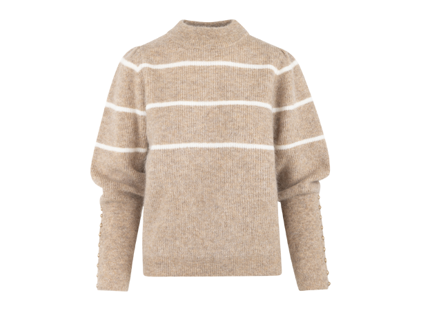 Lora Sweater Sand M Mohair sweater with stripes 