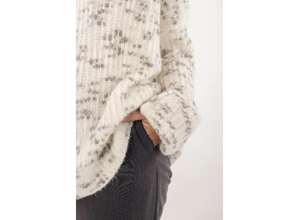 Nova Sweater Grey Spots XS Alpaca t-neck sweater 