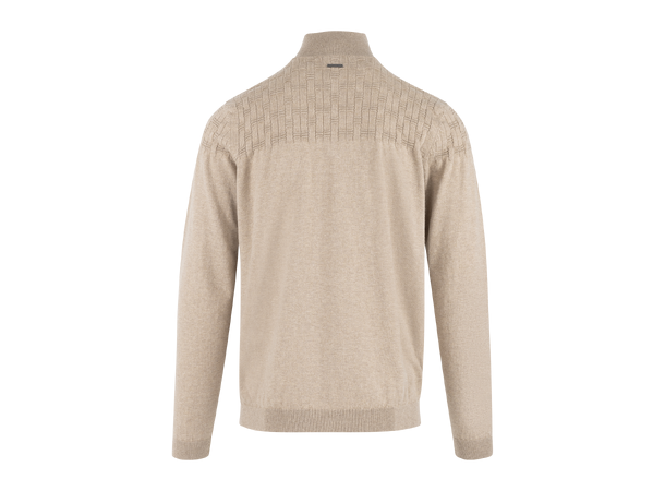 Phillis Half-zip Oatmeal S Fine knit merino sweater 