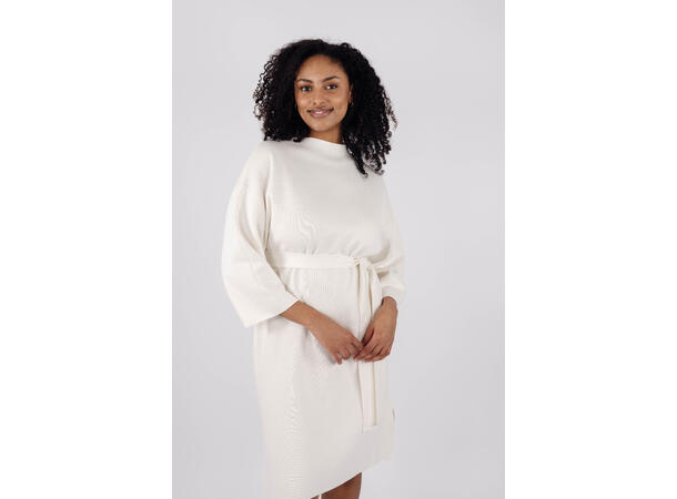 Sunisa Dress White S Viscose knit dress with belt 