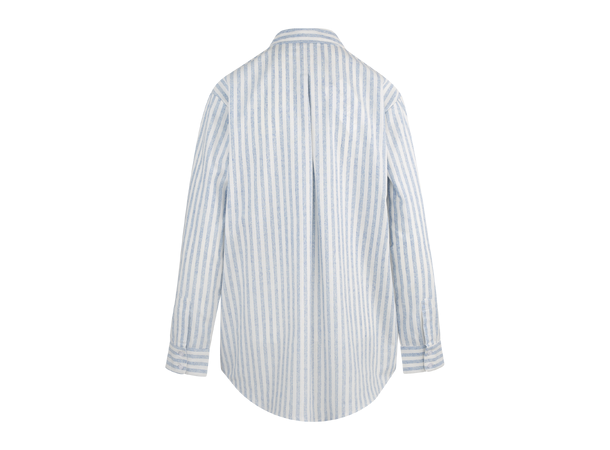 Tindra shirt Blue stripe M Striped cotton shirt 