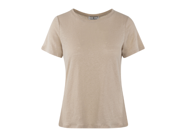 Alicia Tee Sand M Basic linen t-shirt 