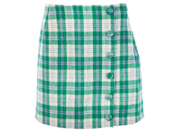 Chrystia Skirt Multi check M Multi check wool skirt 