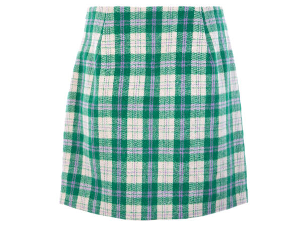 Chrystia Skirt Multi check M Multi check wool skirt 