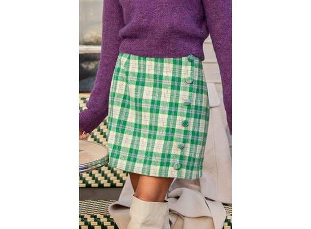 Chrystia Skirt Multi check M Multi check wool skirt 