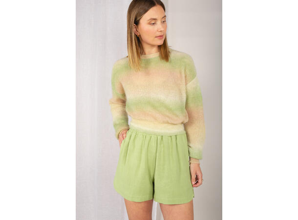 Levine Sweater Lime multi S Rainbow mohair sweater 