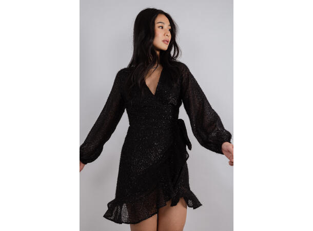 Lindsey Dress Black XL Glitter wrap dress 