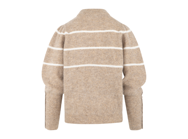 Lora Sweater Sand L Mohair sweater with stripes 