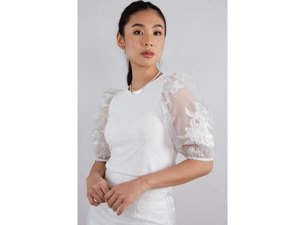 Tiana Top White M Organza SS top 