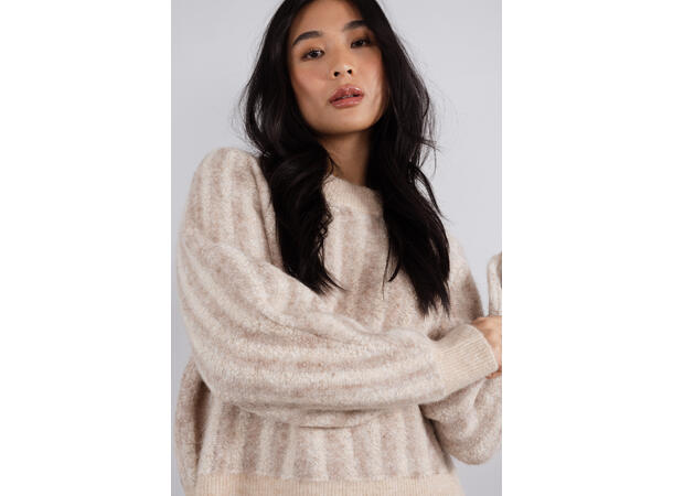 Åsa Sweater Sand melange L Loop knit sweater 