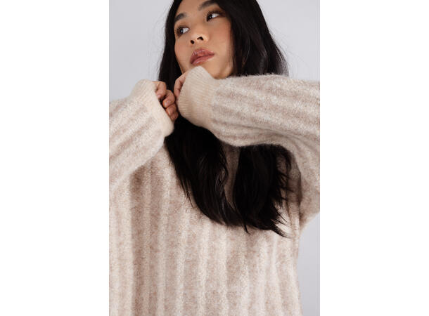 Åsa Sweater Sand melange L Loop knit sweater 