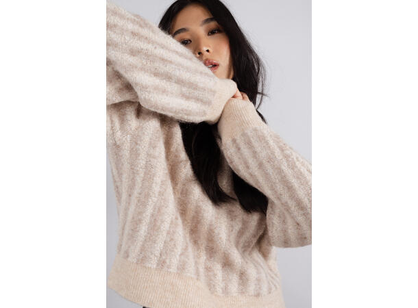 Åsa Sweater Sand melange L Loop knit sweater 