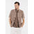 Star Shirt Brown twill M Structure knit SS shirt 