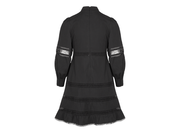 Angelica Dress Black S Poplin dress with laces 