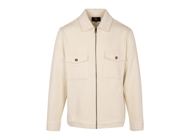 Aron Jacket Cream S Cotton structure zip jacket 