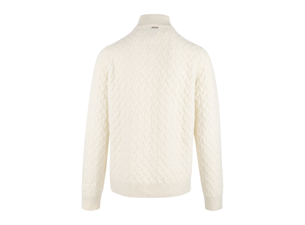 Aston Half-zip Cream S Cable knit sweater 