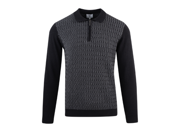 Balin Half-zip Black S Cabel knit half-zip pique 