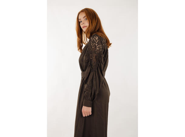 Bettina Dress Wren S Long poplin lace dress 