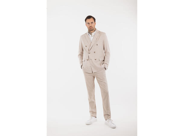 Dante Blazer Sand XL Linen stretch herringbone blazer 