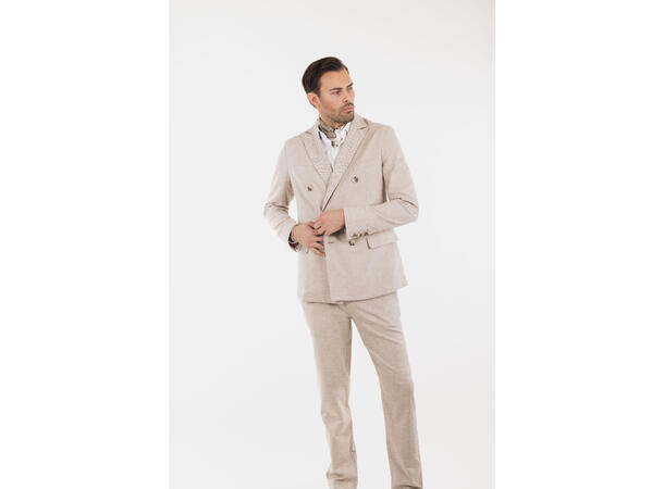 Dante Blazer Sand XL Linen stretch herringbone blazer 