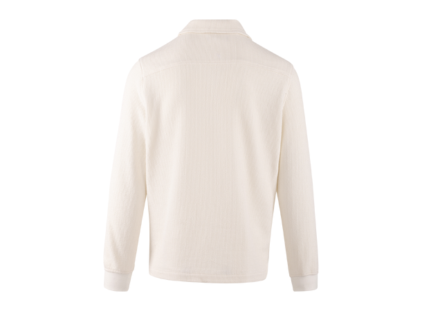Emanuel Half-zip Cream M Cotton structure sweater 