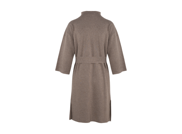 Flannery Dress Brown XL Viscose knit dress with belt 