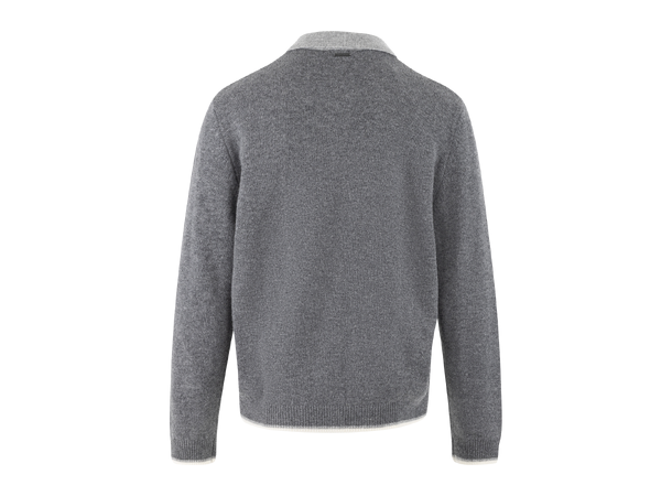 Ford zip cardigan Dark Grey Melange L Wool knit cardigan 