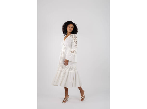 Jasmin Dress White XS Cotton lace detail dress 