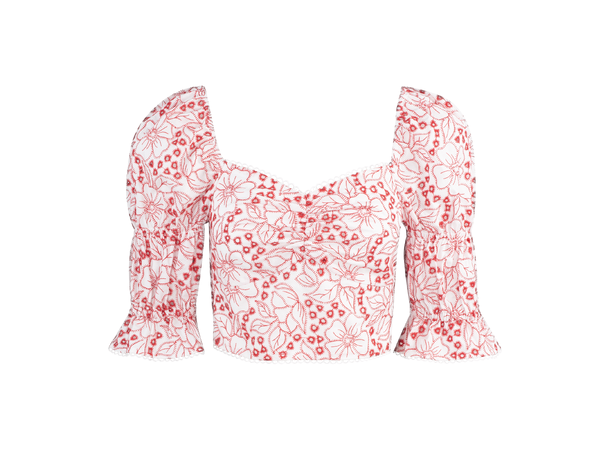 Jlo Top Red M Broderi anglaise top 