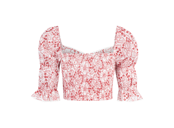 Jlo Top Red M Broderi anglaise top 