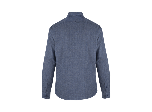 Jon Shirt Navy S Brushed herringbone shirt 