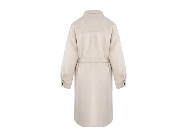 Katinka Overshirt Light Sand L Long belted overshirt 