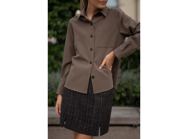 Kristalina Shirt Brown S Stretch overshirt 