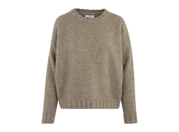 Leslie Sweater Chocolate Chip M Crew neck alpaca sweater 