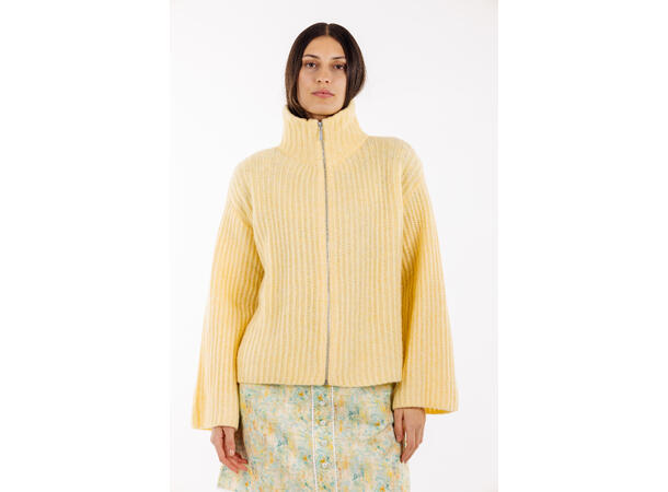 Majken Cardigan Light Yellow M Zip wool cardigan 