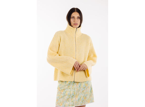 Majken Cardigan Light Yellow M Zip wool cardigan 