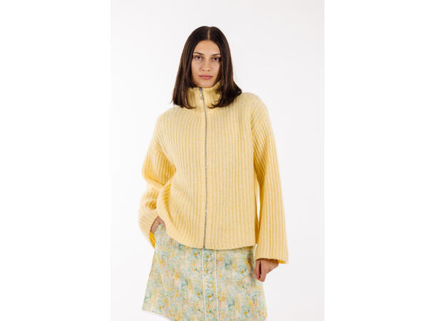 Majken Cardigan Light Yellow M Zip wool cardigan 