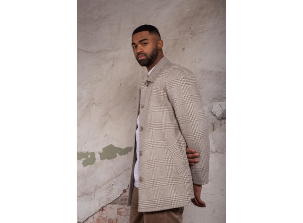 Mattia Coat Sand check M Wool Coat 