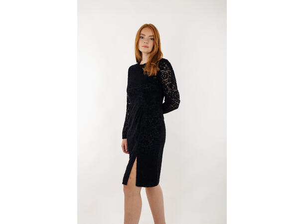 Mirabel Dress Black S Velour lace dress 