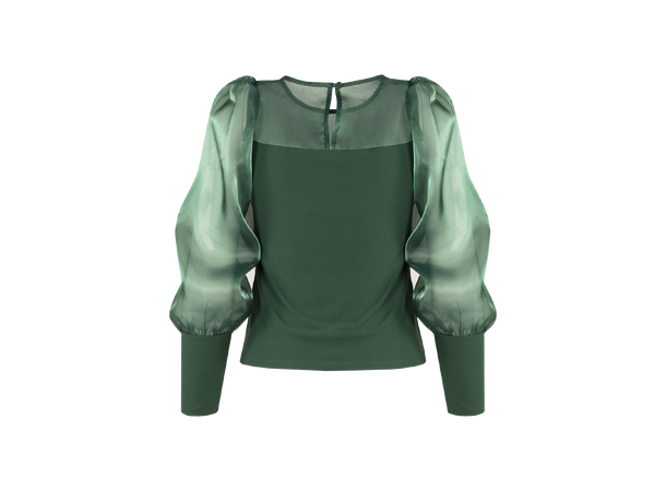 Sarla Top Eden Green XL Organza longsleeve blouse 