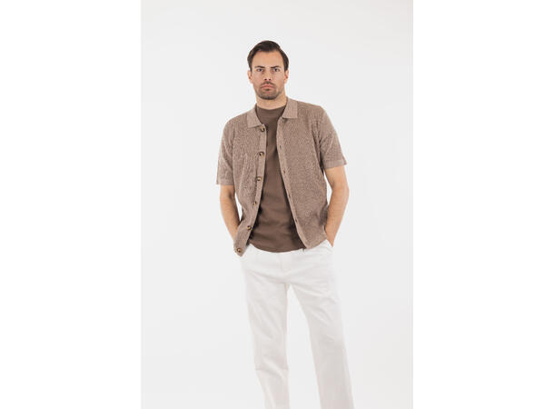 Star Shirt Brown twill M Structure knit SS shirt 